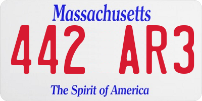 MA license plate 442AR3