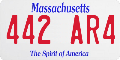 MA license plate 442AR4