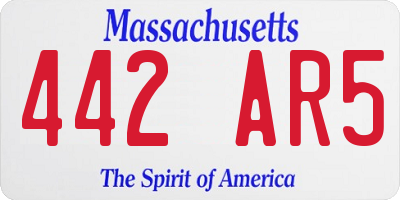 MA license plate 442AR5
