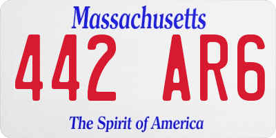 MA license plate 442AR6