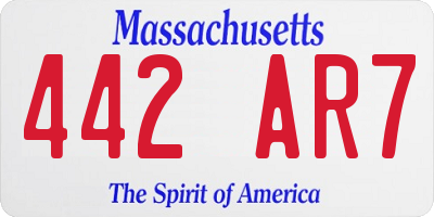 MA license plate 442AR7