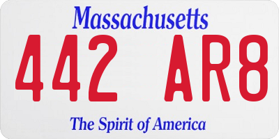 MA license plate 442AR8