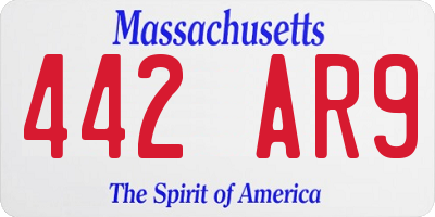 MA license plate 442AR9