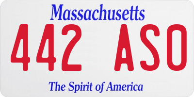 MA license plate 442AS0