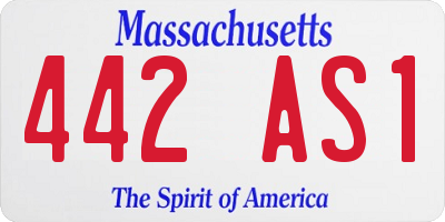MA license plate 442AS1