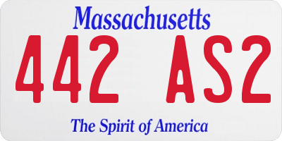 MA license plate 442AS2