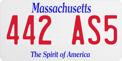 MA license plate 442AS5