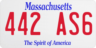 MA license plate 442AS6
