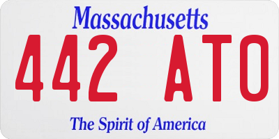 MA license plate 442AT0