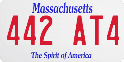 MA license plate 442AT4