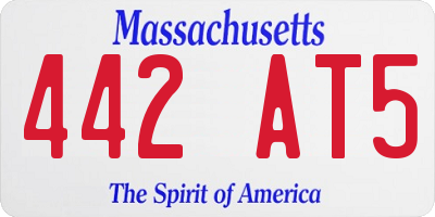 MA license plate 442AT5