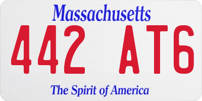 MA license plate 442AT6