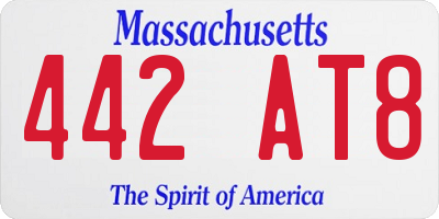 MA license plate 442AT8