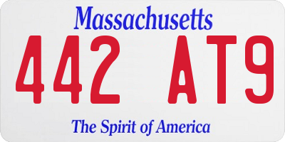 MA license plate 442AT9