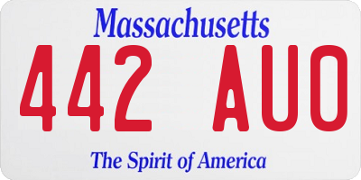 MA license plate 442AU0