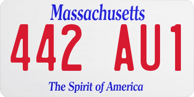 MA license plate 442AU1