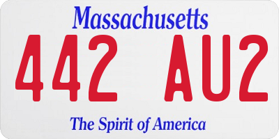 MA license plate 442AU2