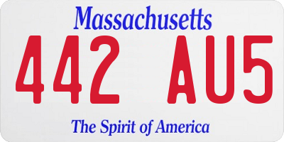MA license plate 442AU5