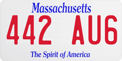 MA license plate 442AU6