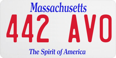 MA license plate 442AV0