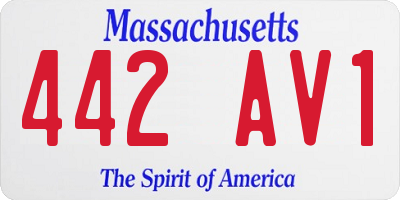 MA license plate 442AV1