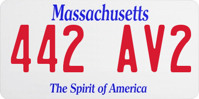 MA license plate 442AV2