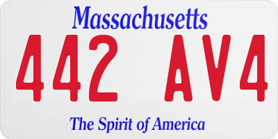 MA license plate 442AV4