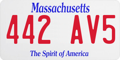 MA license plate 442AV5