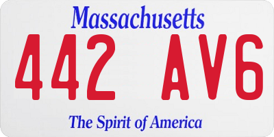 MA license plate 442AV6