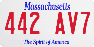 MA license plate 442AV7