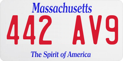 MA license plate 442AV9