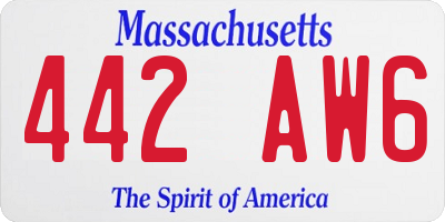 MA license plate 442AW6