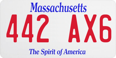 MA license plate 442AX6
