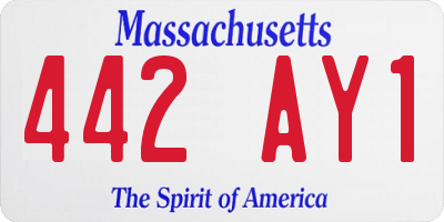 MA license plate 442AY1
