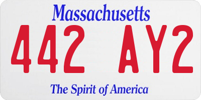 MA license plate 442AY2