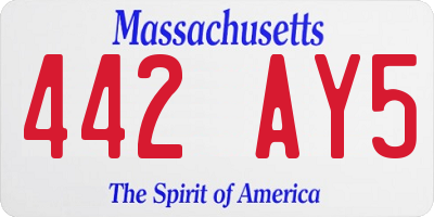 MA license plate 442AY5