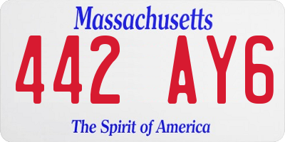 MA license plate 442AY6