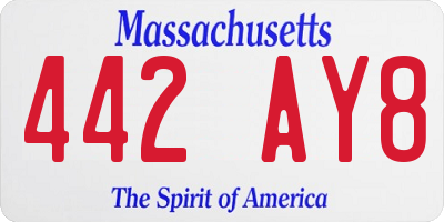 MA license plate 442AY8