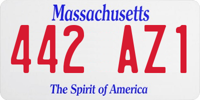 MA license plate 442AZ1