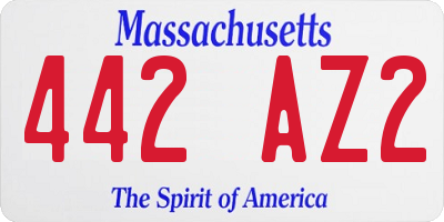 MA license plate 442AZ2