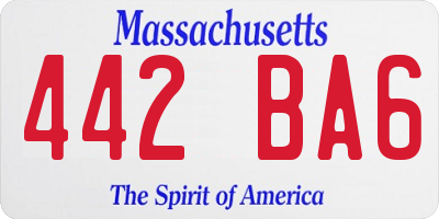 MA license plate 442BA6