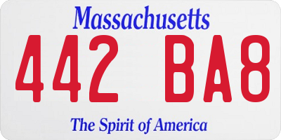 MA license plate 442BA8