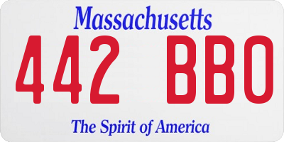 MA license plate 442BB0