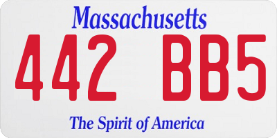 MA license plate 442BB5