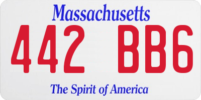 MA license plate 442BB6