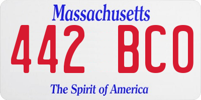 MA license plate 442BC0