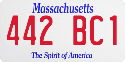 MA license plate 442BC1