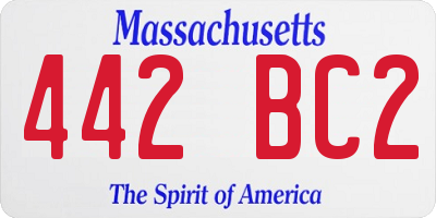 MA license plate 442BC2