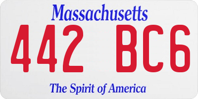 MA license plate 442BC6
