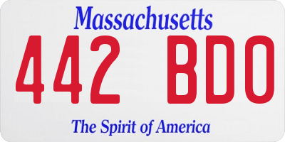MA license plate 442BD0